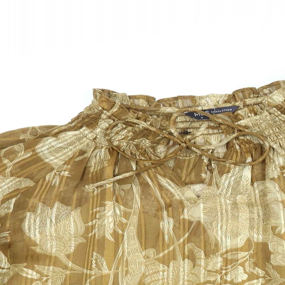 Womens UK Size 10 Marks and Spencer Brown Basic Blouse