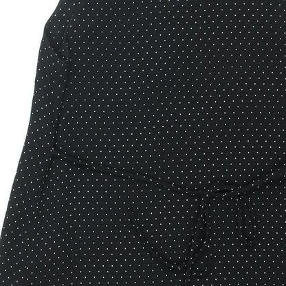 Mother Me Womens Black Polka Dot Polyester Tank Dress Size 8 Scoop Neck Pullover - Belted