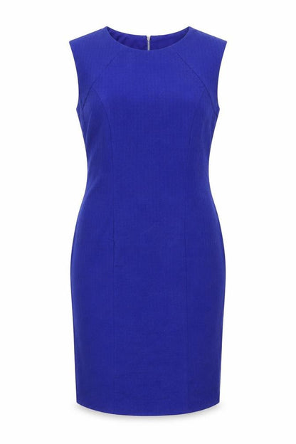 Julien Macdonald Womens Blue Polyester Shift Size 14 Round Neck Zip