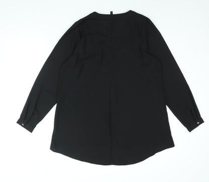 Womens UK Size 14 Arcadia Black Basic Blouse