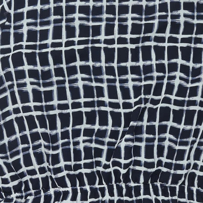 Label Be Womens Blue Check Polyester Shift Size 18 Round Neck Button