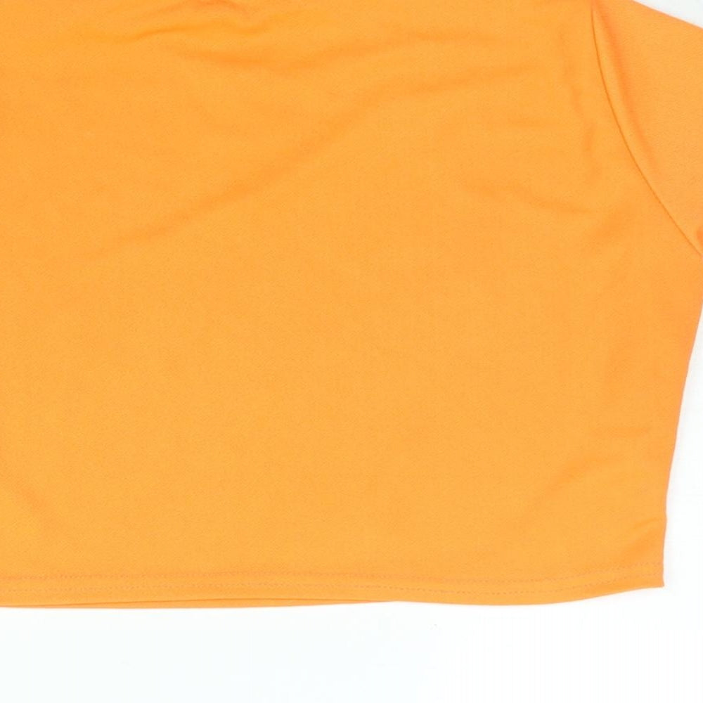 Womens UK Size 12 PRETTYLITTLETHING Orange Cropped T-Shirt