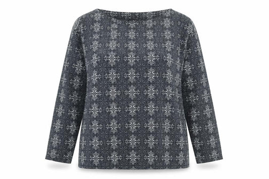 Marks & Spencer Womens Black Geometric Polyester Basic Blouse Size 18 Round Neck