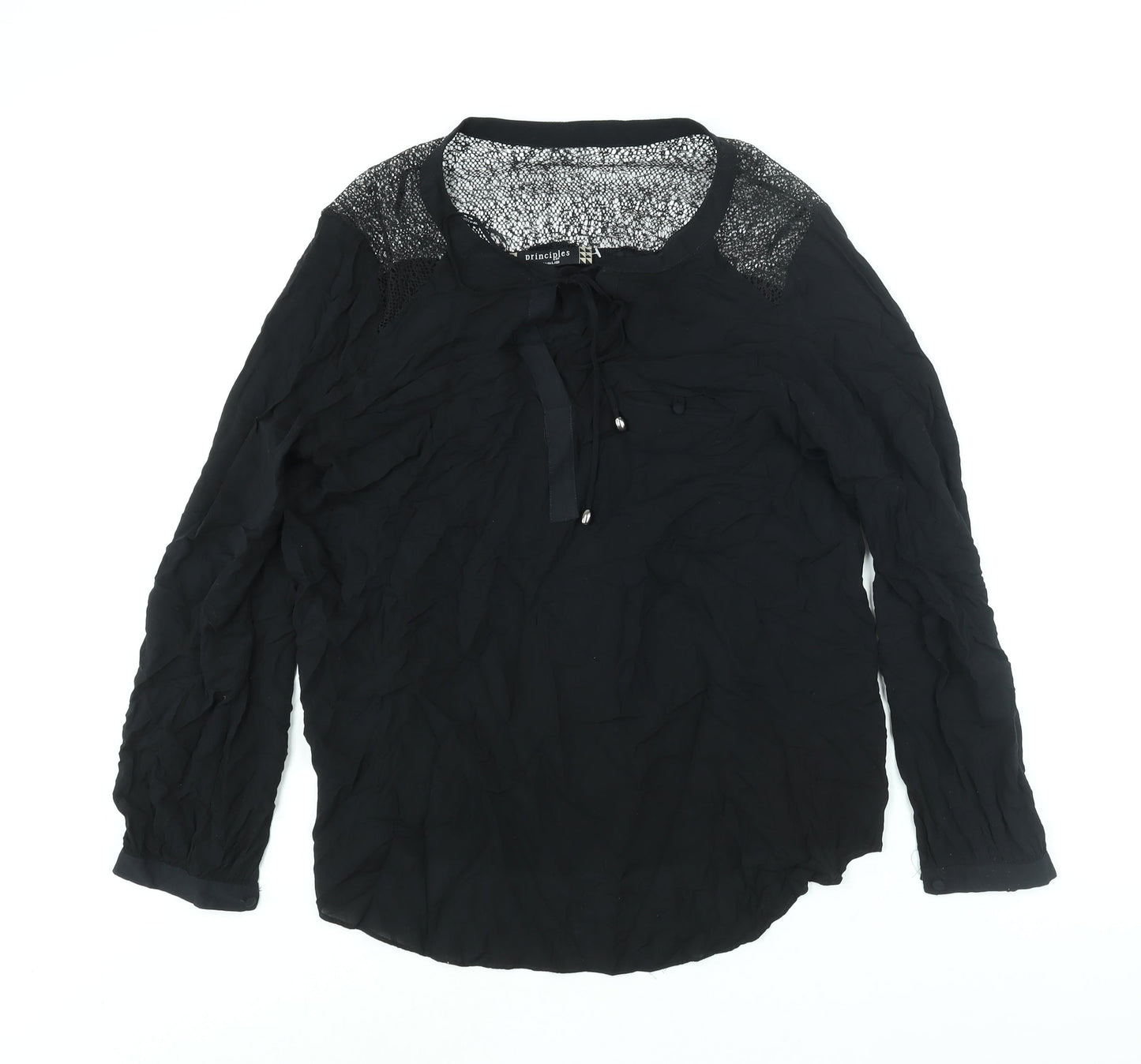 Womens UK Size 16 Principles Black Basic Blouse