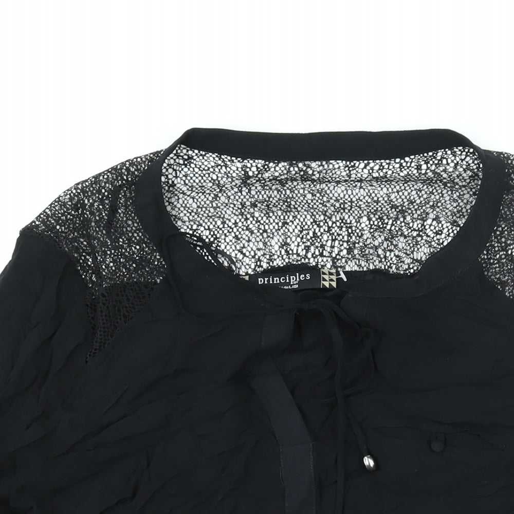 Womens UK Size 16 Principles Black Basic Blouse