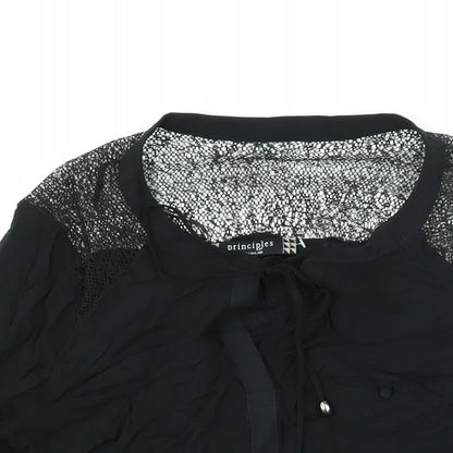 Womens UK Size 16 Principles Black Basic Blouse