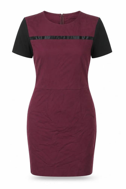 Sugarhill Womens Purple Viscose Bodycon Size 12 Round Neck Zip