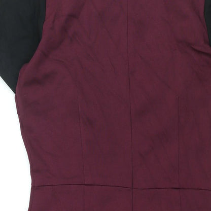 Sugarhill Womens Purple Viscose Bodycon Size 12 Round Neck Zip