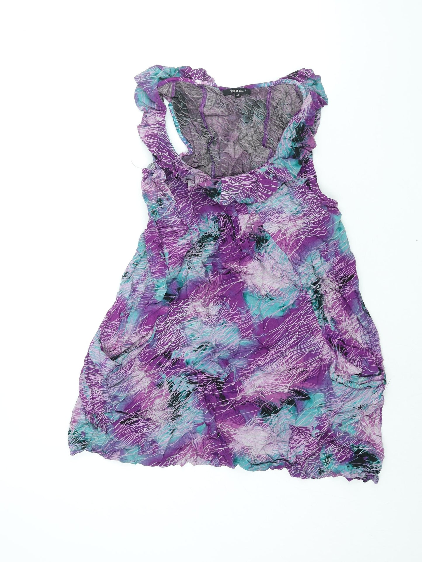 Izabel Womens Multicoloured Geometric Viscose Camisole Blouse Size 2XL Scoop Neck - Pocket