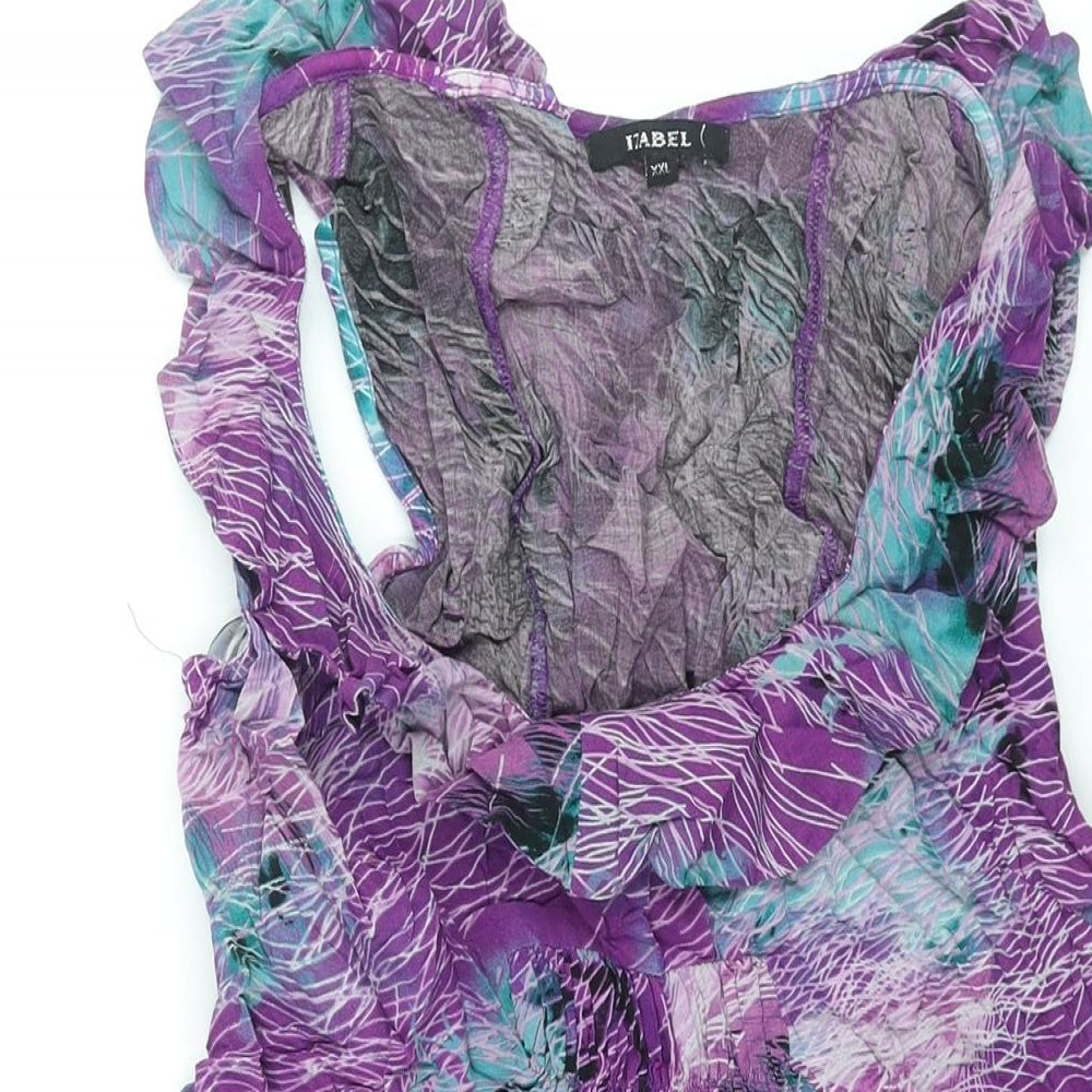 Izabel Womens Multicoloured Geometric Viscose Camisole Blouse Size 2XL Scoop Neck - Pocket