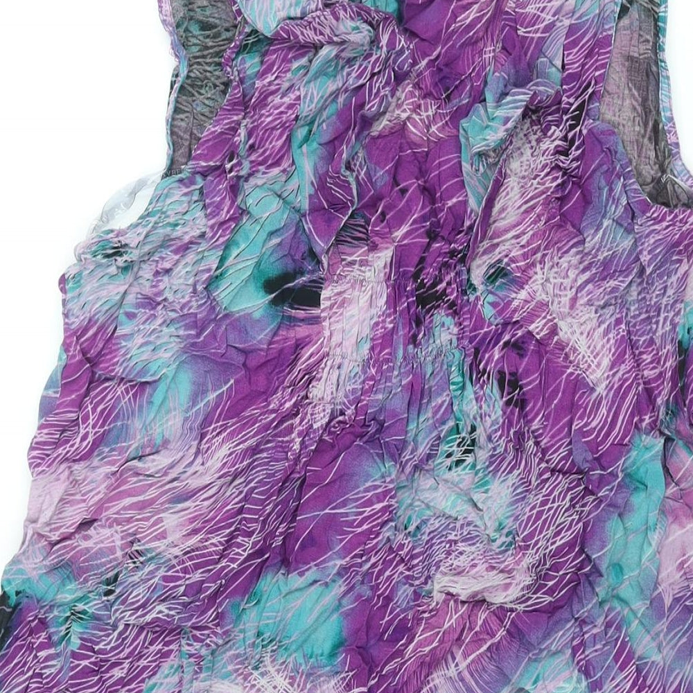 Izabel Womens Multicoloured Geometric Viscose Camisole Blouse Size 2XL Scoop Neck - Pocket