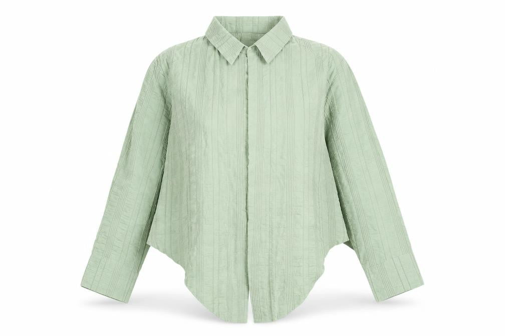 PRETTYLITTLETHING Womens Green Polyester Kimono Blouse Size 14 Collared