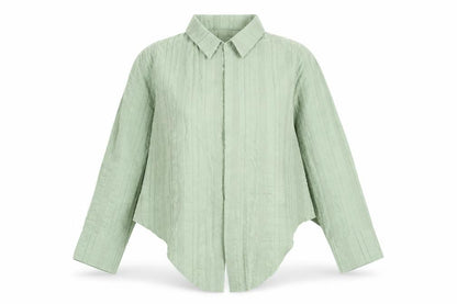 PRETTYLITTLETHING Womens Green Polyester Kimono Blouse Size 14 Collared