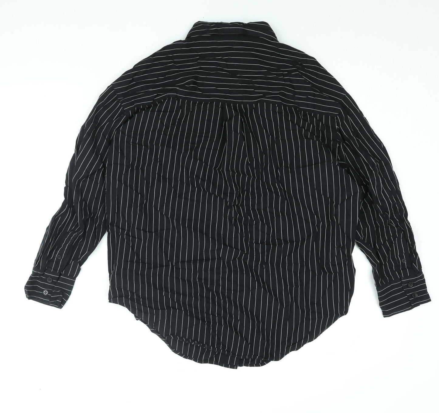 Divided by H&M Womens Black Striped Cotton Basic Button-Up Size XS Collared