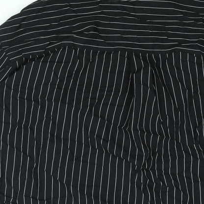 Divided by H&M Womens Black Striped Cotton Basic Button-Up Size XS Collared