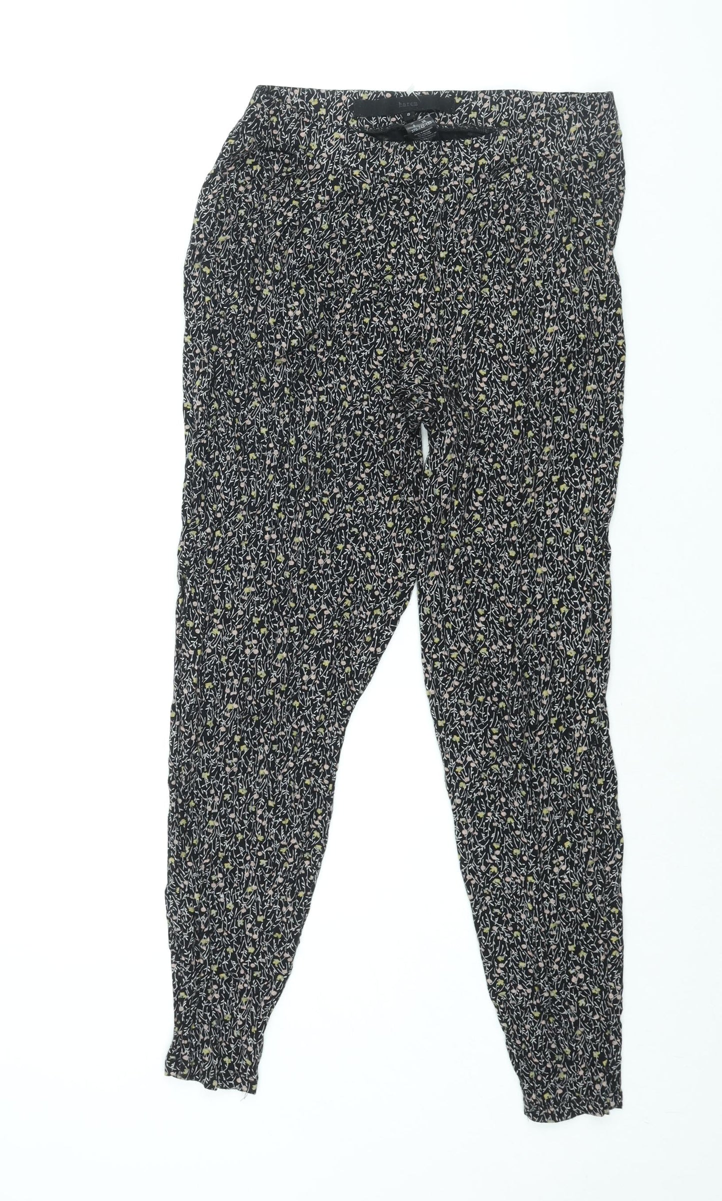 Womens UK Size 8 NEXT Regular Fit Harem Black Trousers