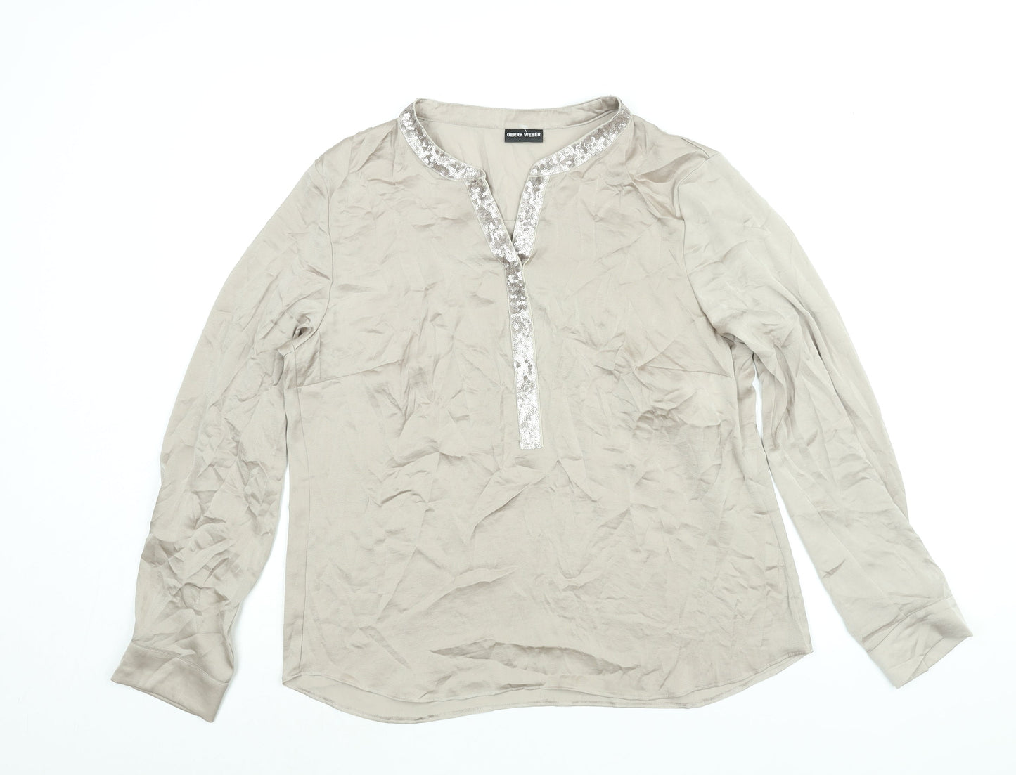 Womens UK Size 16 Gerry Weber Beige Basic Blouse
