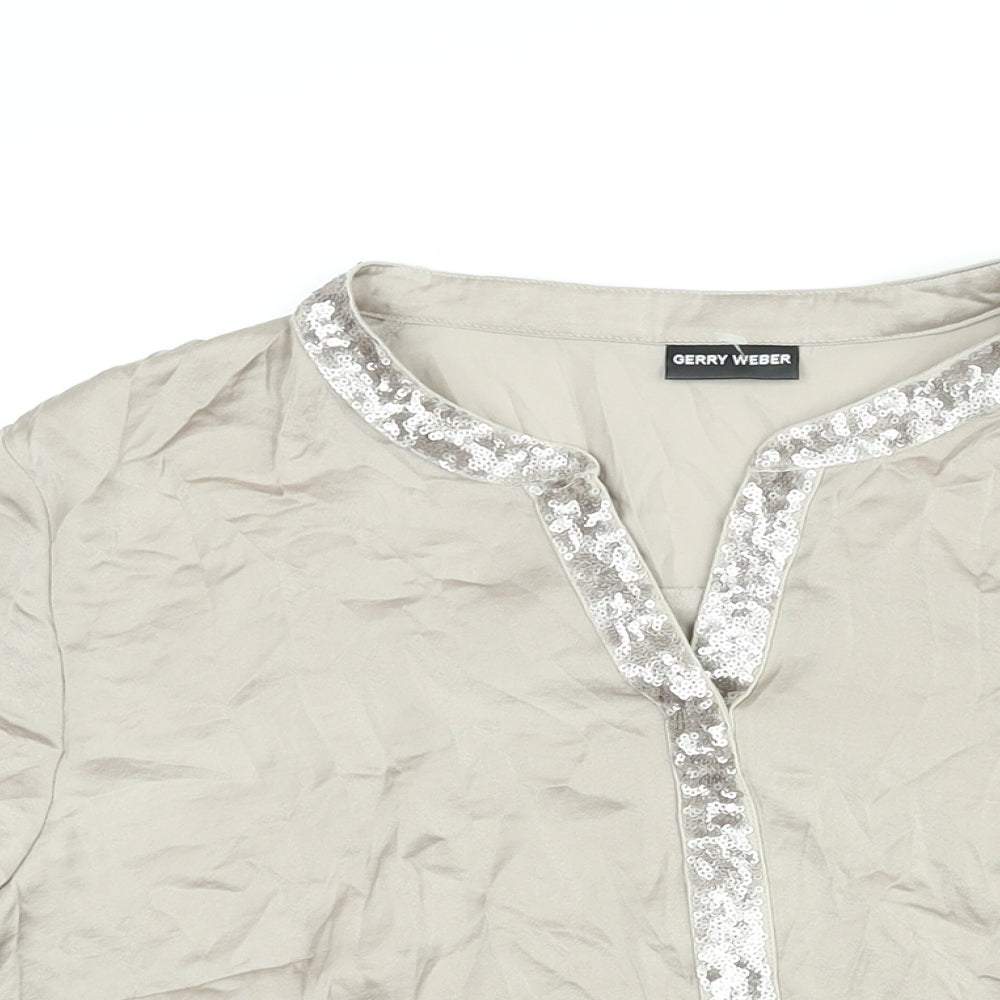 Womens UK Size 16 Gerry Weber Beige Basic Blouse