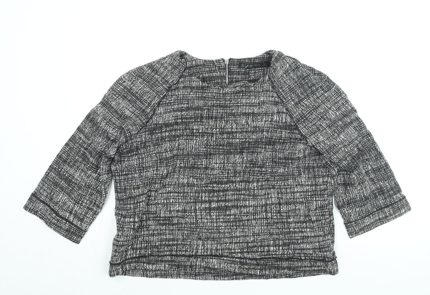 Womens UK Size L Zara Black Basic Blouse