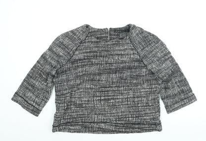 Womens UK Size L Zara Black Basic Blouse