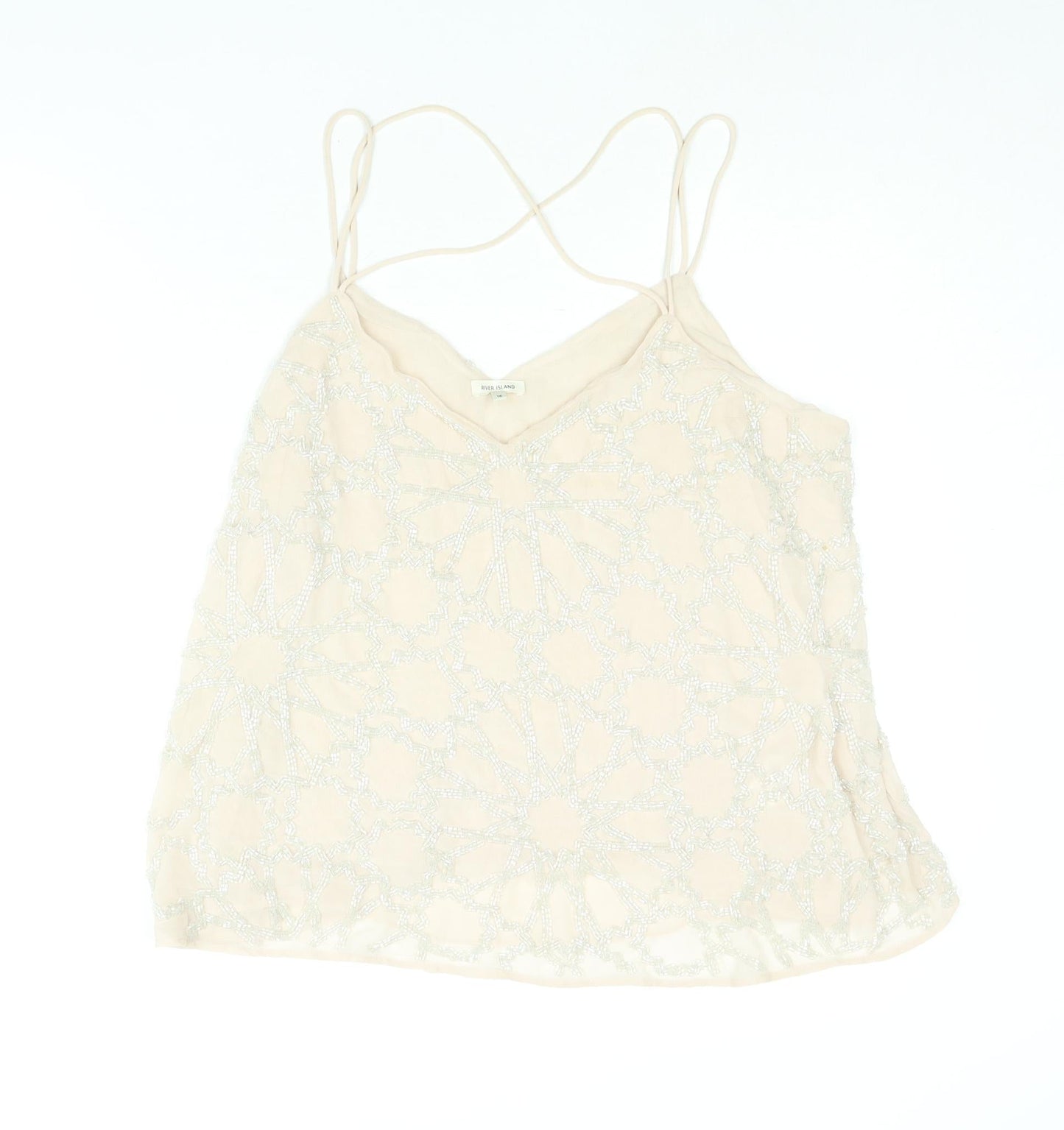 Womens UK Size 16 River Island Pink Camisole Blouse