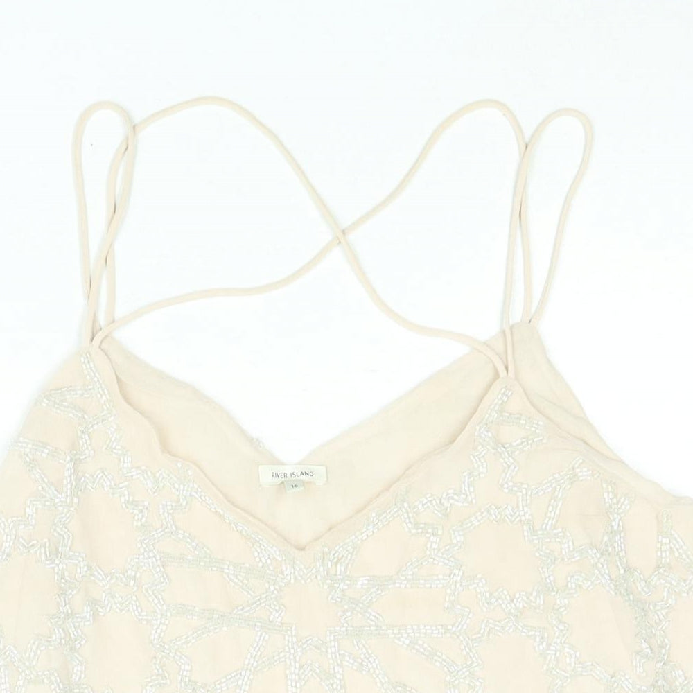Womens UK Size 16 River Island Pink Camisole Blouse