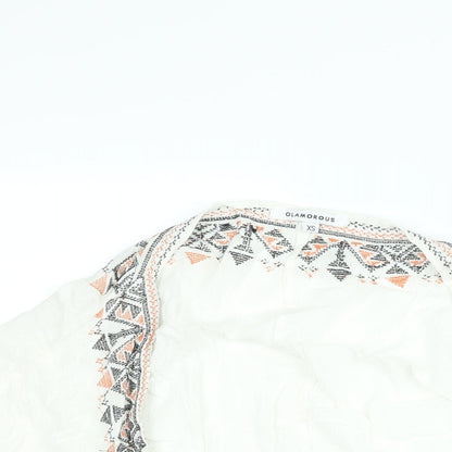 Womens UK Size XS Glamorous White Kimono Blouse