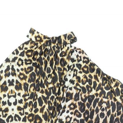 Womens UK Size 8 PRETTYLITTLETHING Beige Cropped Blouse