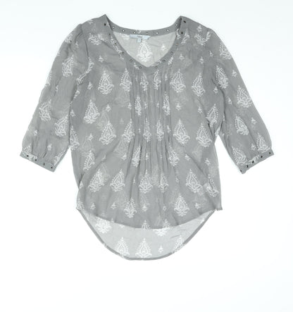 Womens UK Size 8 NEXT Grey Basic Blouse