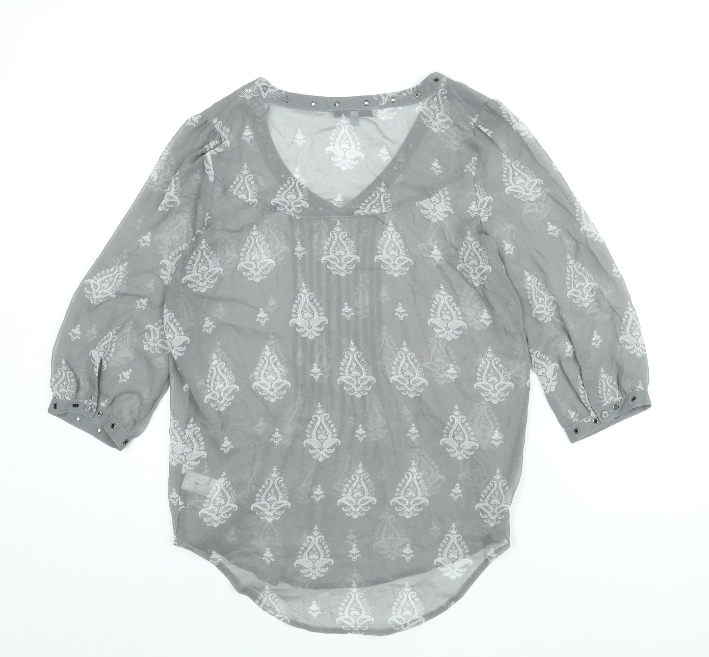 Womens UK Size 8 NEXT Grey Basic Blouse