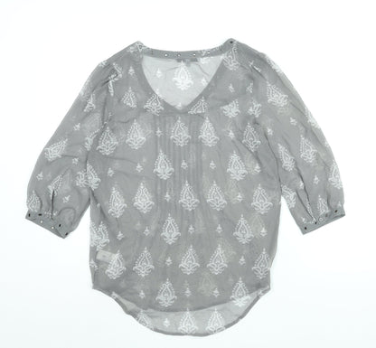 Womens UK Size 8 NEXT Grey Basic Blouse