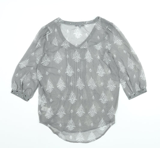 Womens UK Size 8 NEXT Grey Basic Blouse