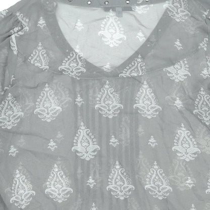 Womens UK Size 8 NEXT Grey Basic Blouse