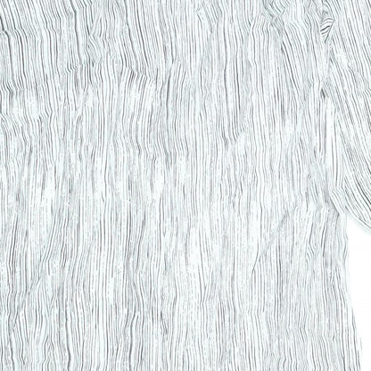 Autograph Womens White Striped Viscose Shift Size 12 Mock Neck Button - Side Slits