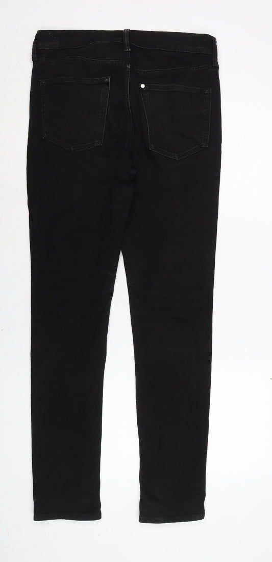 H&M Mens Black Cotton Blend Straight Jeans Size 31 in L31 in Regular Zip