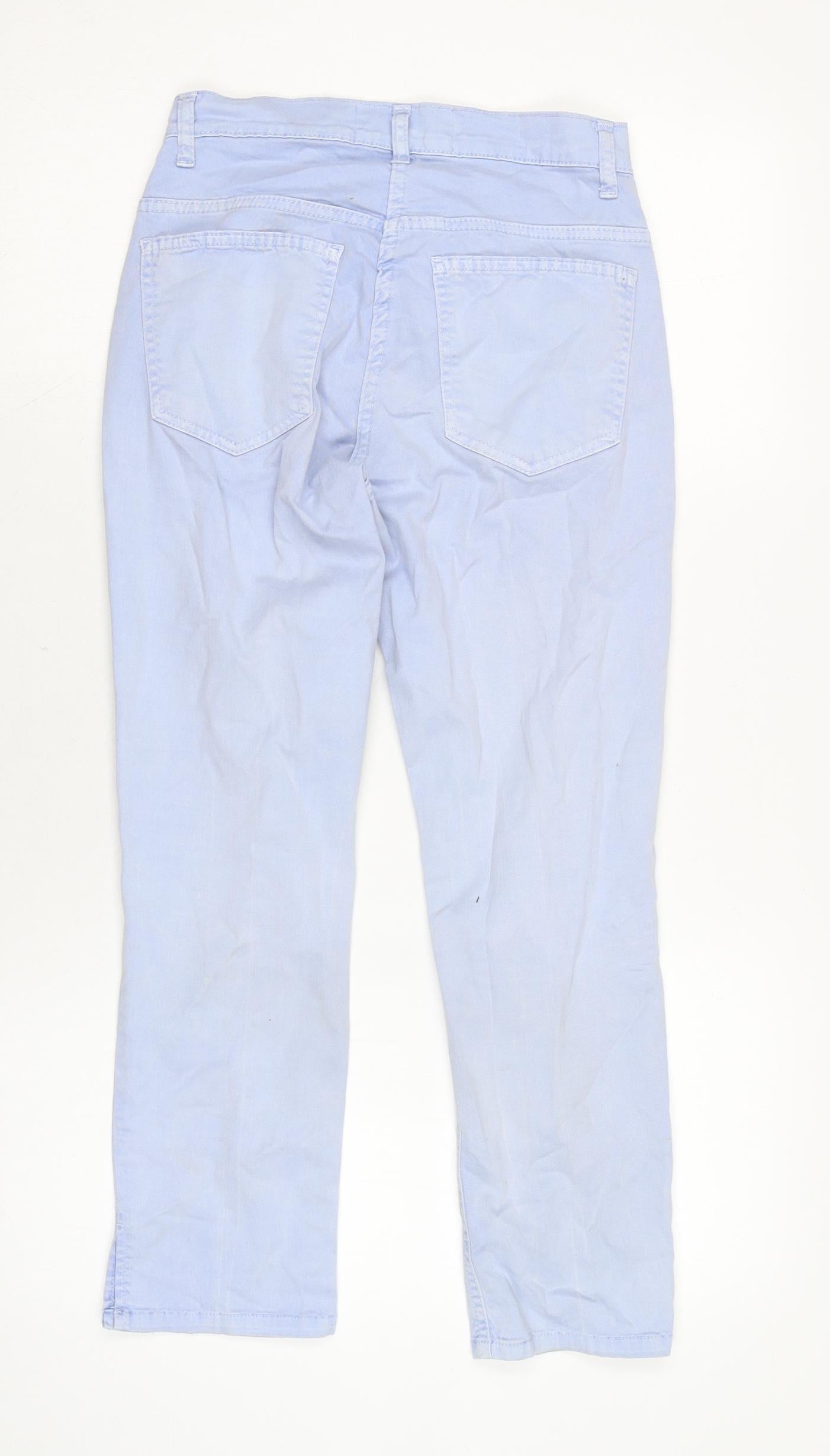 Amazing Women Womens Blue Cotton Blend Straight Jeans Size 8 L24 in Regular Zip