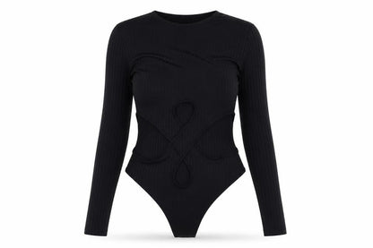 PRETTYLITTLETHING Womens Black Polyester Jersey Casual Size 8 Crew Neck Snap
