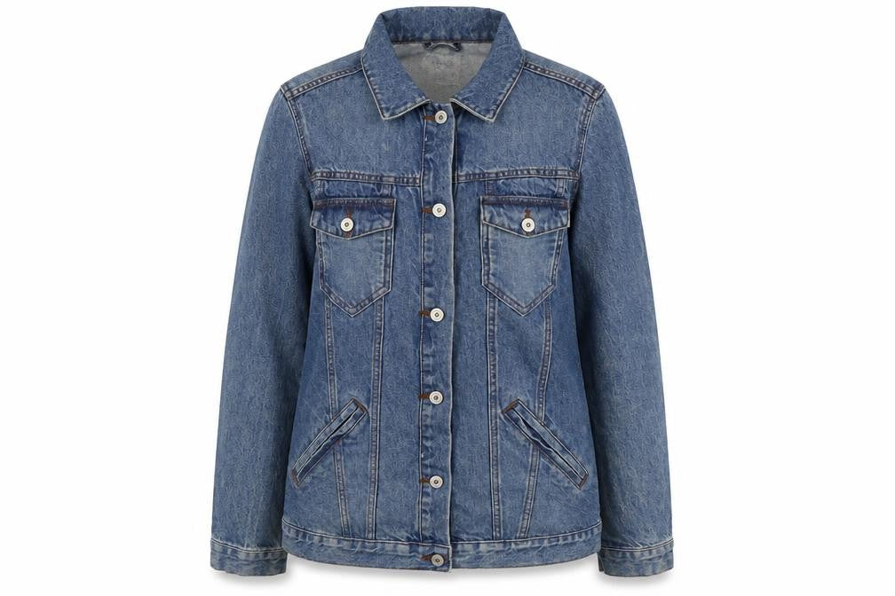 Womens UK Size 10 Denim & Co. Blue Biker Coat