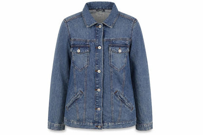 Womens UK Size 10 Denim & Co. Blue Biker Coat