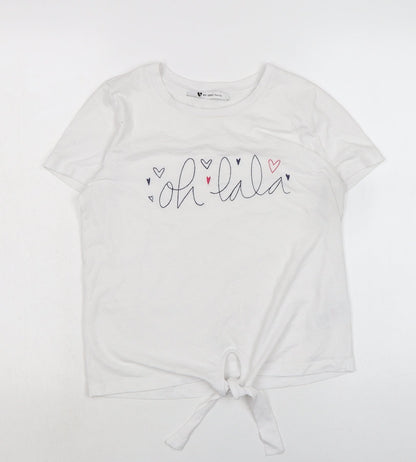 Womens UK Size M By very White Basic T-Shirt