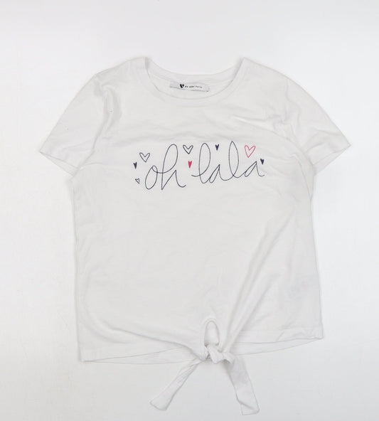 Womens UK Size M By very White Basic T-Shirt