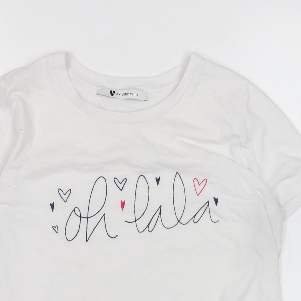 Womens UK Size M By very White Basic T-Shirt