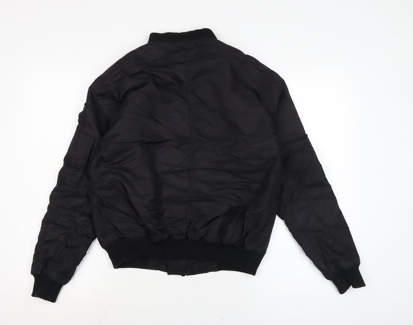 Womens UK Size 6 Topshop Black Bomber Jacket