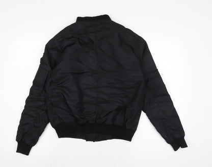 Womens UK Size 6 Topshop Black Bomber Jacket