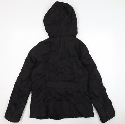 Jenson Womens Black Puffer Jacket Coat Size 12 Zip