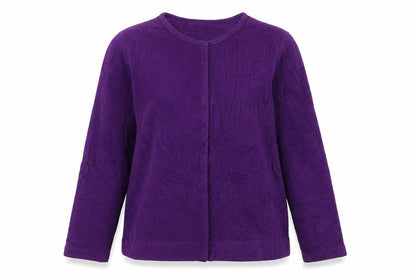 Hawkhead Womens Purple Crew Neck Polyester Cardigan Jumper Size 16