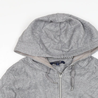 Womens UK Size 10 Maine Grey Full Zip Jumper