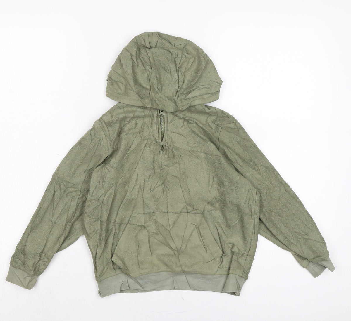 Marks & Spencer Boys Green Polyester Pullover Hoodie Size 7-8 Years