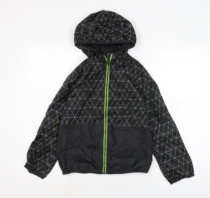 Urban Outwear Boys Black Rain Coat Coat Size 9-10 Years Zip