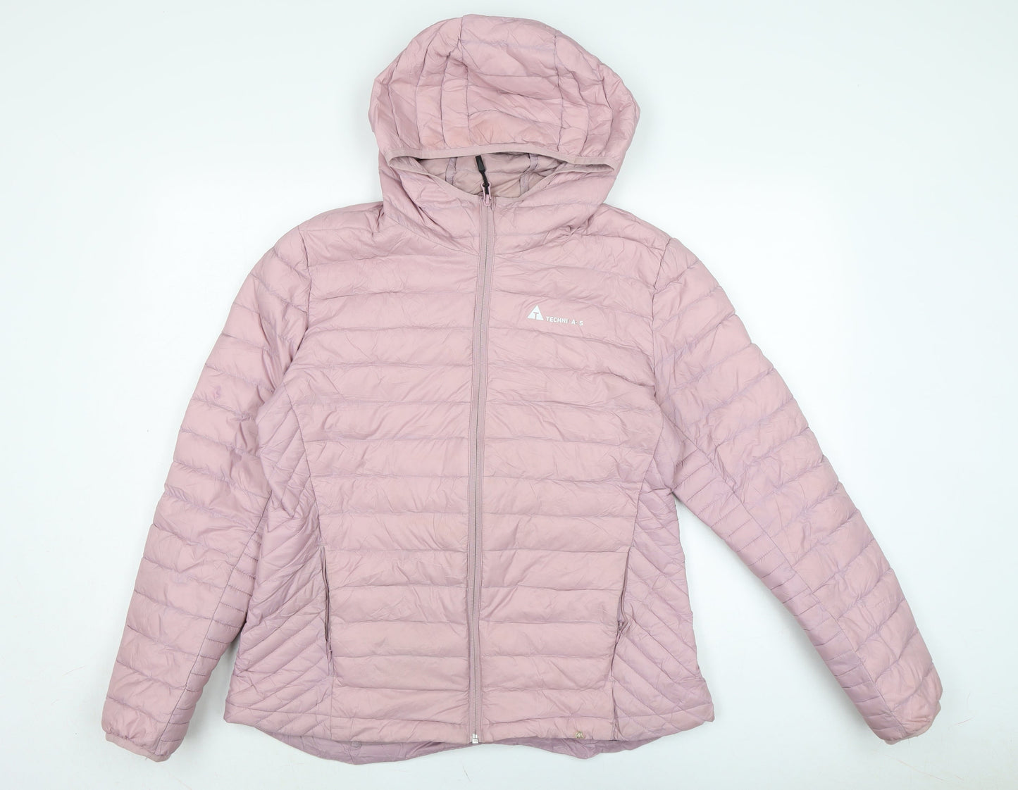 Technicals Womens Pink Quilted Jacket Size 14 Zip